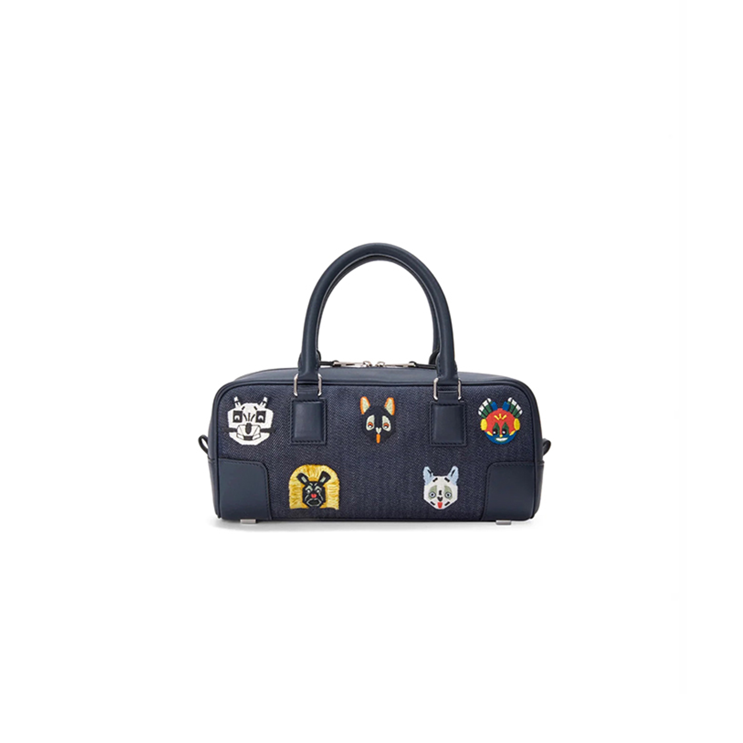 LOEWE CATS AMAZONA 23 CROPPED BAG IN EMBROIDERED DENIM A039N23X15-5100 (23*11*10cm)